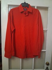 Nautica Regular Fit Red Long Sleeve Button Up 15-15 1/2 34-35 B1
