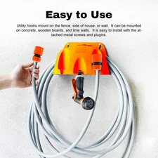 1-Garden Hose Holder Sturdy Wall-Mounted Hose Hanger Heavy-Duty Water Hose