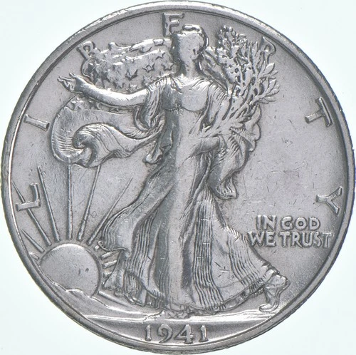 XF/AU 1941 Walking Liberty Half Dollar Polished 90% Silver *0569