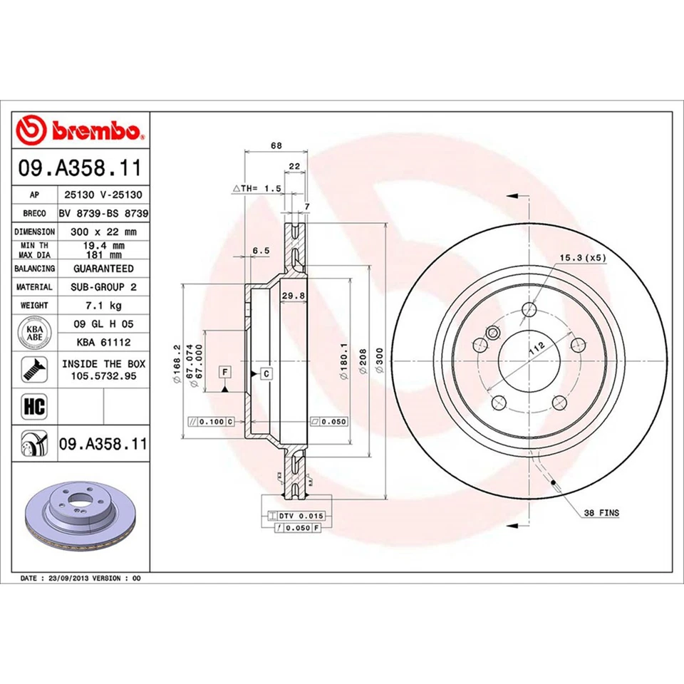 Kit pastillas rotores freno trasero Brembo para Mercedes-Benz E500 2004-2006 Foto 2 de 4