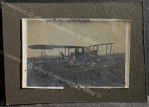 WW1 RFC - a DH 9 landing Crash smashed undercarriage - original photo 6.5 by 4cm