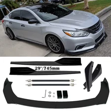 For Nissan Altima 2008-2020 Front Bumper Lip Spoiler Side Skirt Glossy Black B