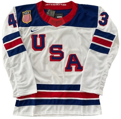 Quinn Hughes USA White  26 Olympics Jersey Mens Medium M RARE Minnesota Wild