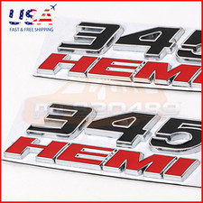 2pcs Black Red Fender Letter Badge For Charger Challenger 345 Hemi Emblem
