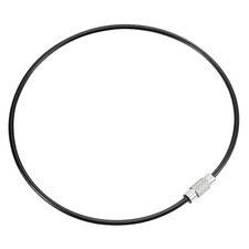 8pcs Black Wire Keychain 2x250mm Key Ring Loop Cable Coated Stainless Steel