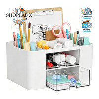 Schreibtisch Organizer Mit Schubladen Multifunktional 7 FäCher Weiß BüRo ZubehöR