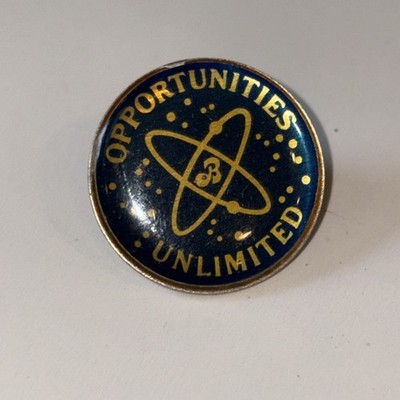 Opportunities Unlimited Lapel Pin Atomic Symbol Vintage Estate Find