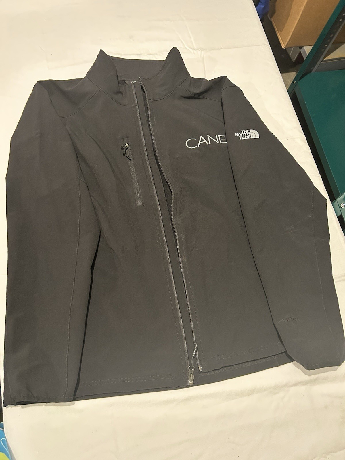 The North Face Apex Softshell Full Zip Jacket Black Men’s [Size]Embroidered CANE