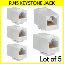 5PCS Cat5e Keystone Jack Coupler RJ45 Jack to Jack Adapter Wallplate Patch Panel