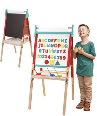 Battat   Wooden Art Easel for Kids with Magnetic Whiteboard & Chalkboard 