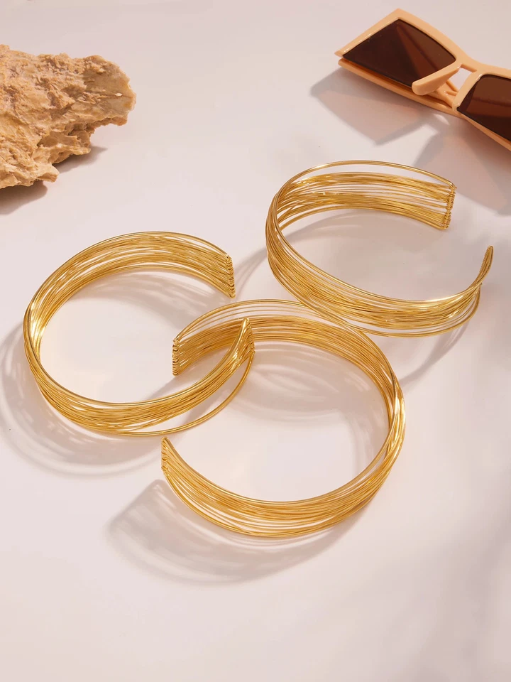 Collare Collo IN Acciaio Inox Per Donna, Grande Bracciale, , Regolabile - Immagine 4 di 4