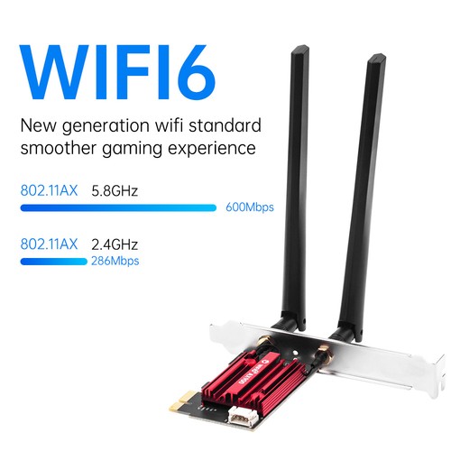 AX900 WiFi 6 Desktop PCIe Bezprzewodowa karta sieciowa 2.4g 5g PCI-E Karta Bluetooth - Zdjęcie 3 z 6