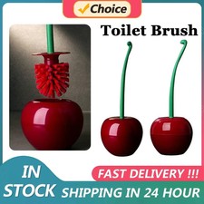 Creative Toilet Brush Holder Set Cherry Shape Standing WC Cleaning Bathroom