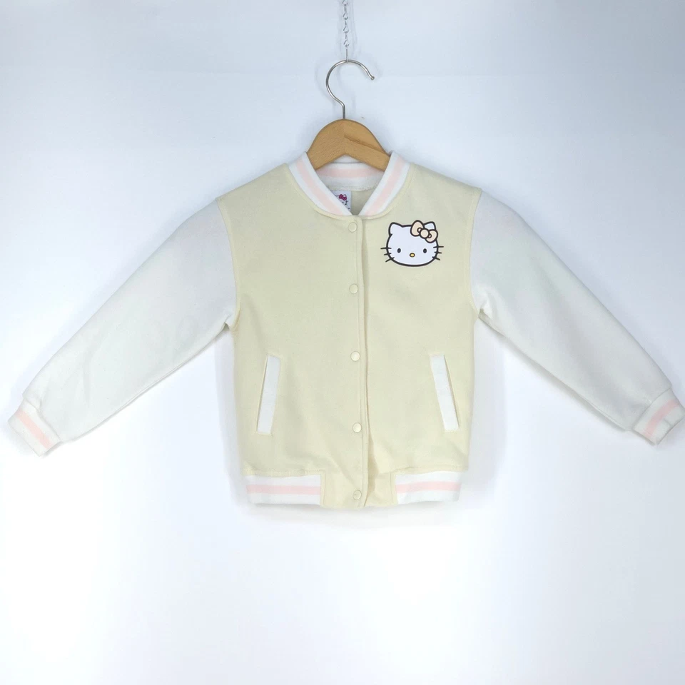 Chaqueta Universitaria Hello Kitty Niñas 6X Rosa Crema Lazo Sanrio 2024 Forrada de Vellón Foto 2 de 4