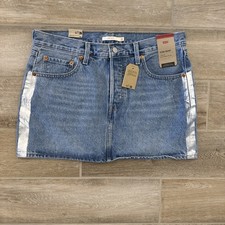 Levi's Icon Skirt Size 31 Women's Blue Denim Mini Button Fly Classic