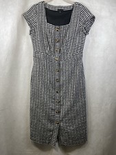 Ann Taylor Front Button Women Dress Short Sleeve Size 2 Multicolor