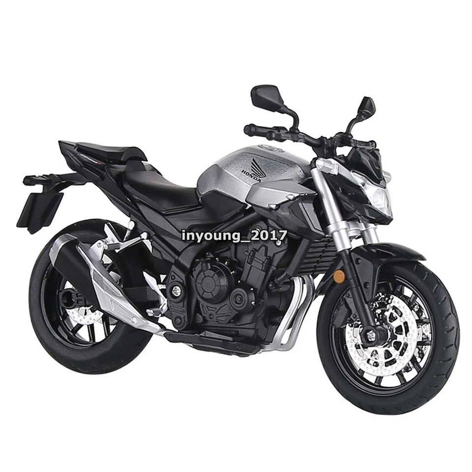 1:12 Honda CB400F Motorcycle Model Diecast Toy Car Boys Toys Kids Gifts Silver - Image 3 of 4