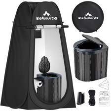 PANKAY Portable Toilet with Pop up Privacy Tent, X Large Camping Toilet Porta...