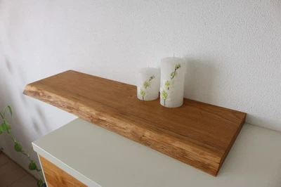 Wandboard Eiche Wild Massiv Holz Board Regal Steckboard Regalbrett Baumkante !!! - Bild 1 von 4