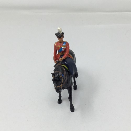 Vintage Britains Lead Queen Elizabeth montiert auf schwarzem Reit-Seitensattel 3,5 Zoll