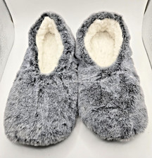 Women's Plush Faux Fur Cozy Slipper Socks w/Slip Resistant Soles Auden  Gray 6-9