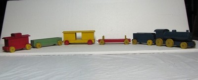 Large Strombecker Wooden Train Very Good Condition