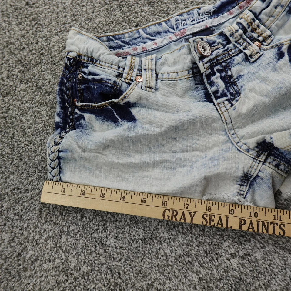 Pantalones Cortos Amatista Para Mujer 1 Azul Denim Jean Jorts Ultra Bajo Tiro Mini Micro Y2K 00s Foto 2 de 4