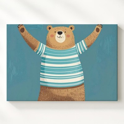Joyful Bear Canvasplayful Celebration Kids' Wall Art