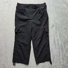 Zenergy Chico's Pants 1 M/8 Cropped Cargo Lightweight Elastic Waist Comfort