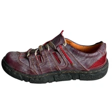 TMA Eyes Women's Red Pink  Lace Up Leather Sneakers Germany Shoes Size 8 | 39