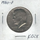 1980 P Kennedy Half Dollar K028 !!!Free Shipping!!!