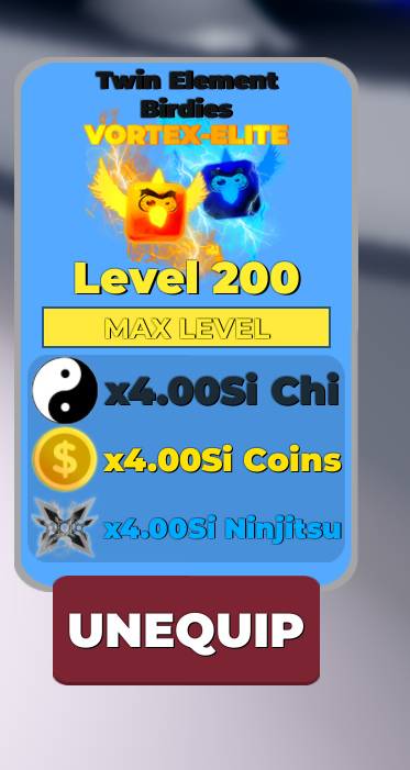 激レア インディFriends 9 🦈🌊🔱ROBLOX Ninja Legends Twin Element Birdies Vortex-Elite Pets