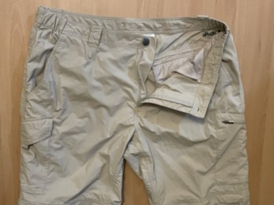 Columbia 38X30 Beige Convertible Hiking Pants/Shorts Zip Off 100% Nylon Shell