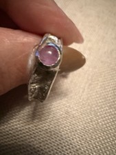 vintage 1995 Glastonbury Artisan Bicolor Star Ruby Sapphire Ring Heavy Silver