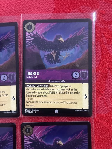 4x FOIL Disney Lorcana: Inklands - Diablo - Faithful Pet - 40/204 FOIL x4 - Picture 2 of 7