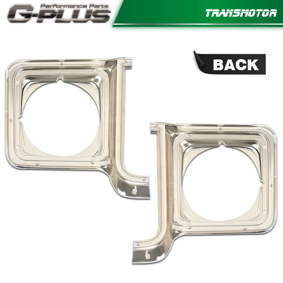 Ajuste para camioneta Chevy GMC C/K 1973-1978 bisel plateado de borde de faros Foto 4 de 4