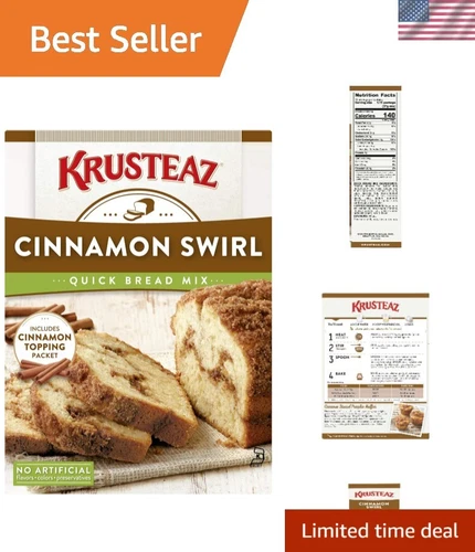 Delicious 19.5 Oz Cinnamon Swirl Quick Bread Mix for Effortless Treats