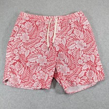 Fair Harbor Swim Trunk Mens 2XL Red Floral Print Solid Liner 8in Inseam Short