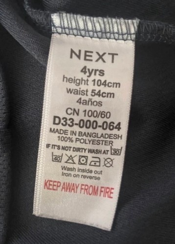 Next Navy dri-fit T-shirt Age 4 Years 104cm - Picture 3 of 4