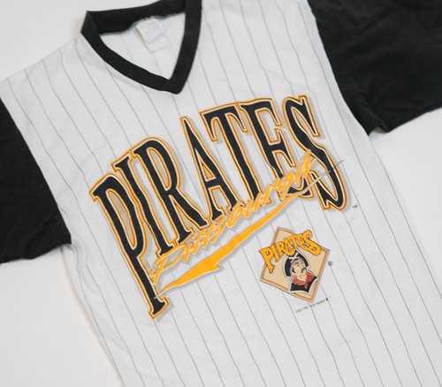 T-shirt vintage Pittsburgh Pirates taglia media grande grafica MLB baseball collo alto - Foto 3 di 17