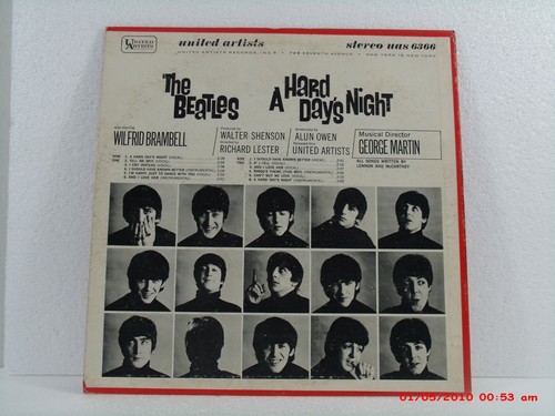 THE BEATLES -(LP)-A HARD DAY'S NIGHT - SOUNDTRACK-1968 STEREO REISSUE OF 1964 LP - Picture 2 of 4