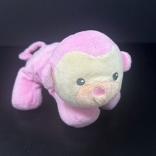 Fisher Price Pink Monkey Plush Rattle Crinkle 7" Stuffed Animal Little Nuzzler