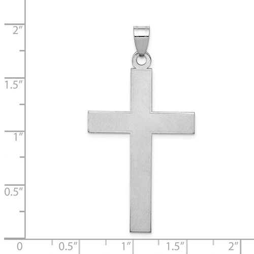 14k 14kt White Gold Florentine Cross Pendant 48 mm X 25 mm - 第 3/3 張圖片