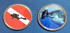 cool Jaws Great White Confrontation SCUBA DIVER - SHARK Treasure Coin