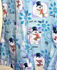 Frosty the Snowman V-Neck Scrub Top Short Sleeve - Winter - Size Medium