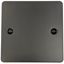 G&H Flat Plate Matt Black FFB3-PB Light Switches, Plug Sockets, Dimmer, Toggle