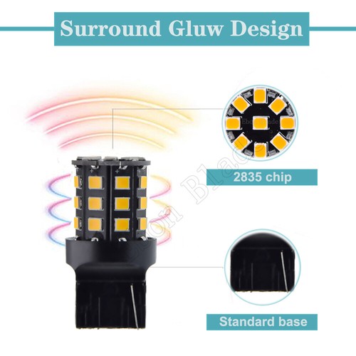 1 x T20 7440 WY21W W21W 2835 SMD WEDGE AMBER ORANGE LED INDICATOR SIGNAL BULBS - Picture 4 of 8