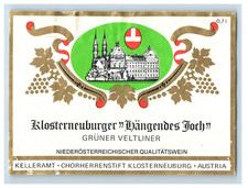 1960's-80's klosterneuburger Hangendes Foch German Wine Label S70E