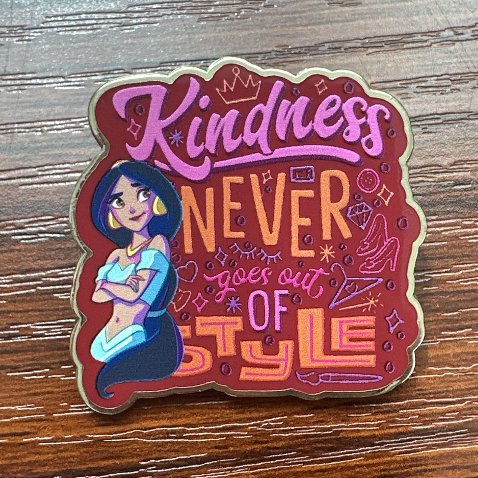 Disney Pin Princess Quotes Lanyard - "Kindness Never Goes Out of Style" Jasmine