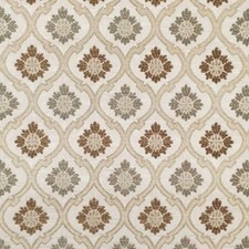 BEIGE BROWN FLORAL TRELLIS CHENILLE UPHOLSTERY BROCADE FABRIC 56 in. BTY